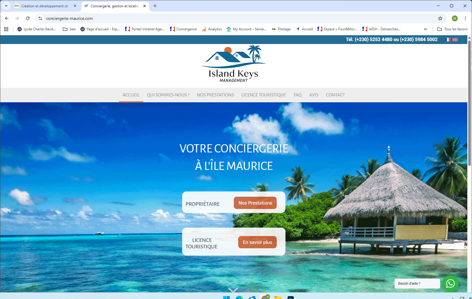 GO.Graph Création site web Conciergerie Île Maurice